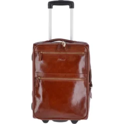 Airline Friendly Cabin Size Trolley In Vegetable Tanned Leather Chestnut : 79014