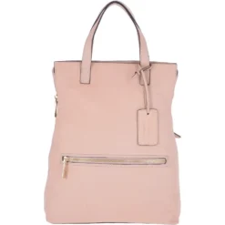 2 In 1 Leather Backpack Handbag Blush : 62237