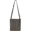 Curve Zip Top Leather Cross Body Bag Gray: 63028