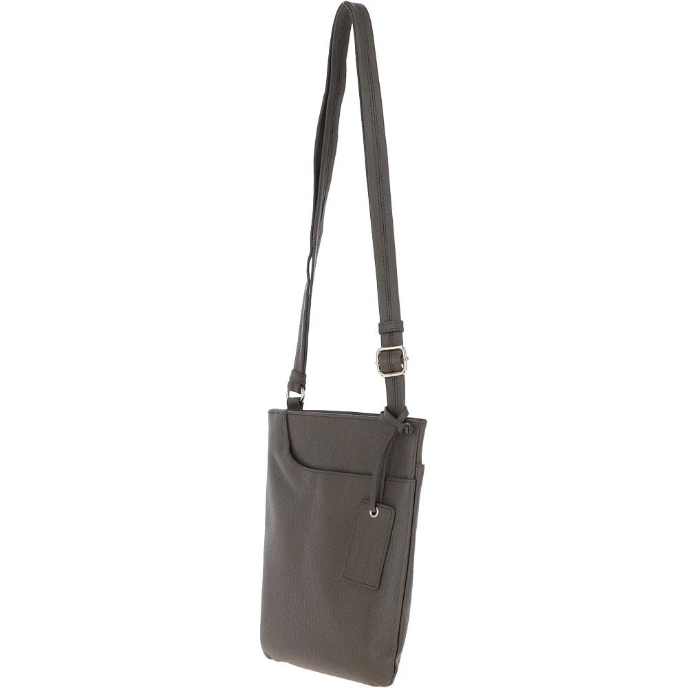 Curve Zip Top Leather Cross Body Bag Gray: 63028 - Image 2