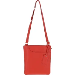 Curve Zip Top Leather Cross Body Bag Papaya Orange: 63028