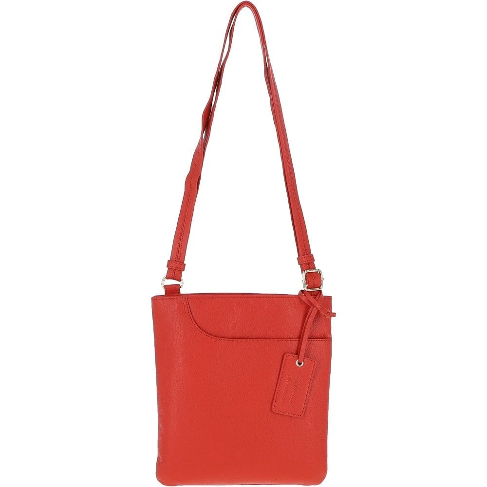 Curve Zip Top Leather Cross Body Bag Papaya Orange: 63028