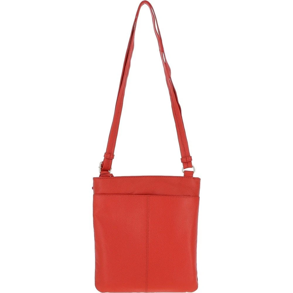 Curve Zip Top Leather Cross Body Bag Papaya Orange: 63028 - Image 3