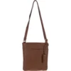 Curve Zip Top Leather Cross Body Bag Tan: 63028