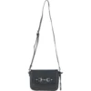 Flap Over Leather Crossbody Bag Black: Z-75
