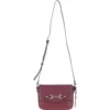 Flap Over Leather Crossbody Bag Wine: Z-75
