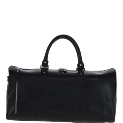 Large Leather Holdall – Black: T-77