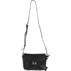 Leather Cross Body Bag Black: C-50