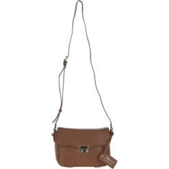 Leather Cross Body Bag Tan: C-50