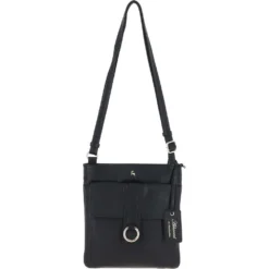 Leather Crossbody Bag Black: 64033