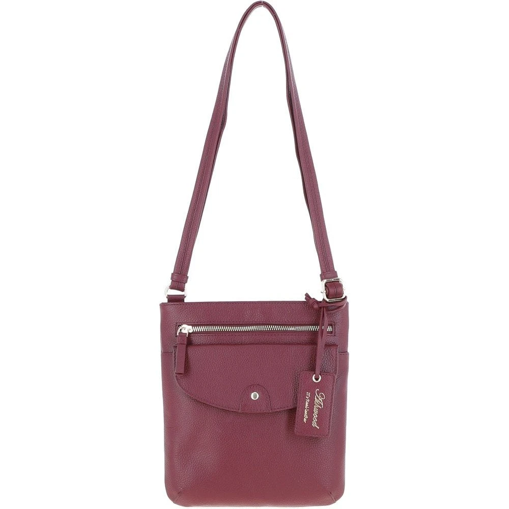 Leather Crossbody Bag Bordeaux: CB-5