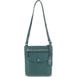 Leather Crossbody Bag Green: CB-5