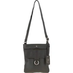 Leather Crossbody Bag Khaki: 64033