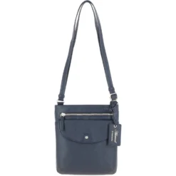 Leather Crossbody Bag Navy: CB-5