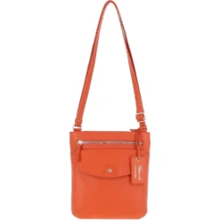 Leather Crossbody Bag Orange: CB-5