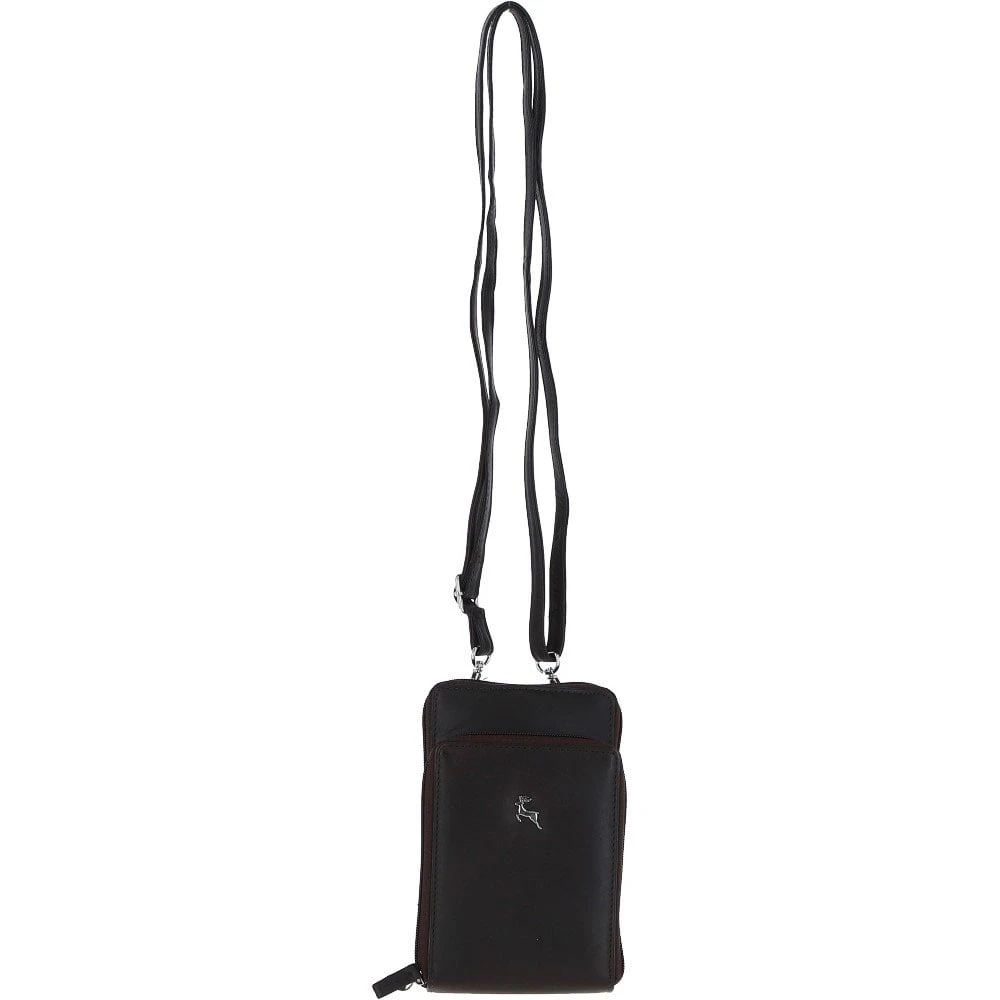 Leather Crossbody Smart Phone Bag - Brown: PH-2