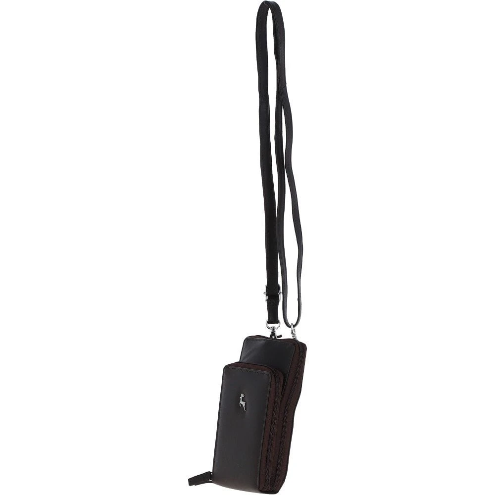 Leather Crossbody Smart Phone Bag - Brown: PH-2 - Image 2