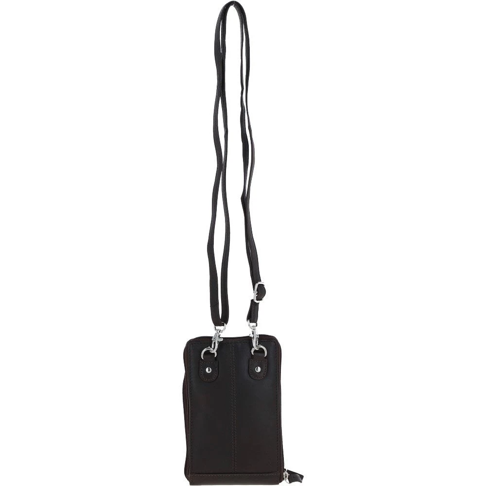 Leather Crossbody Smart Phone Bag - Brown: PH-2 - Image 3