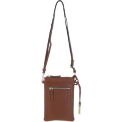 Leather Crossbody Smart Phone Bag Tan: Z-71