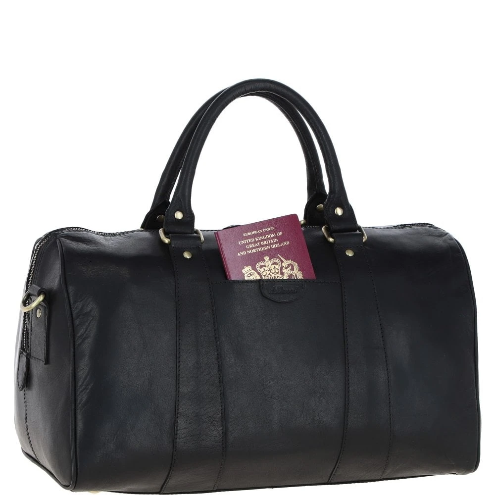 Leather Holdall – Black: T-76 - Image 4