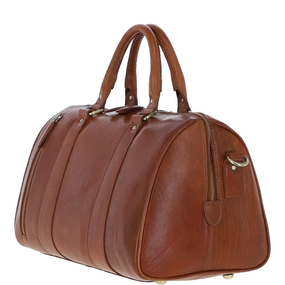 Leather Holdall – Honey: T-76 - Image 2