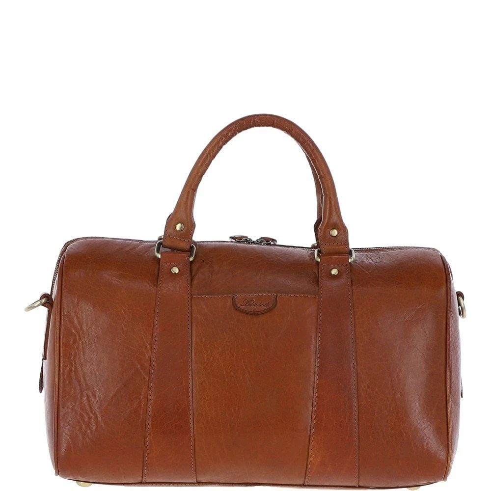 Leather Holdall – Honey: T-76 - Image 3
