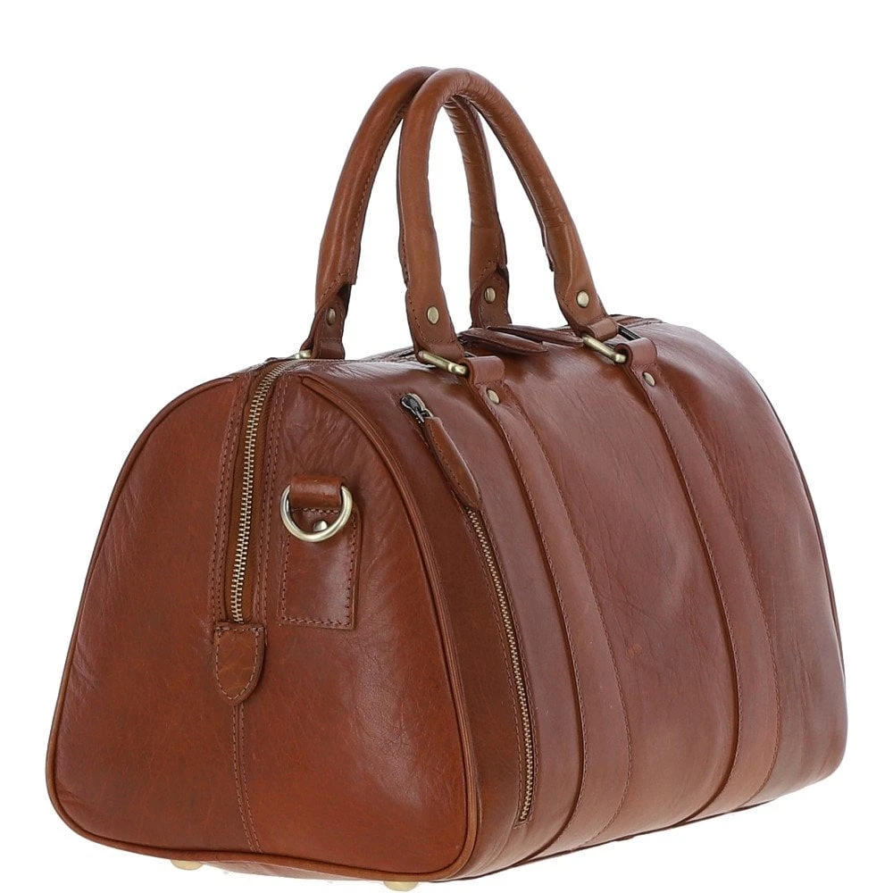 Leather Holdall – Honey: T-76 - Image 4