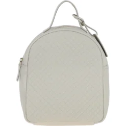 Leather Quilted Backpack Cream