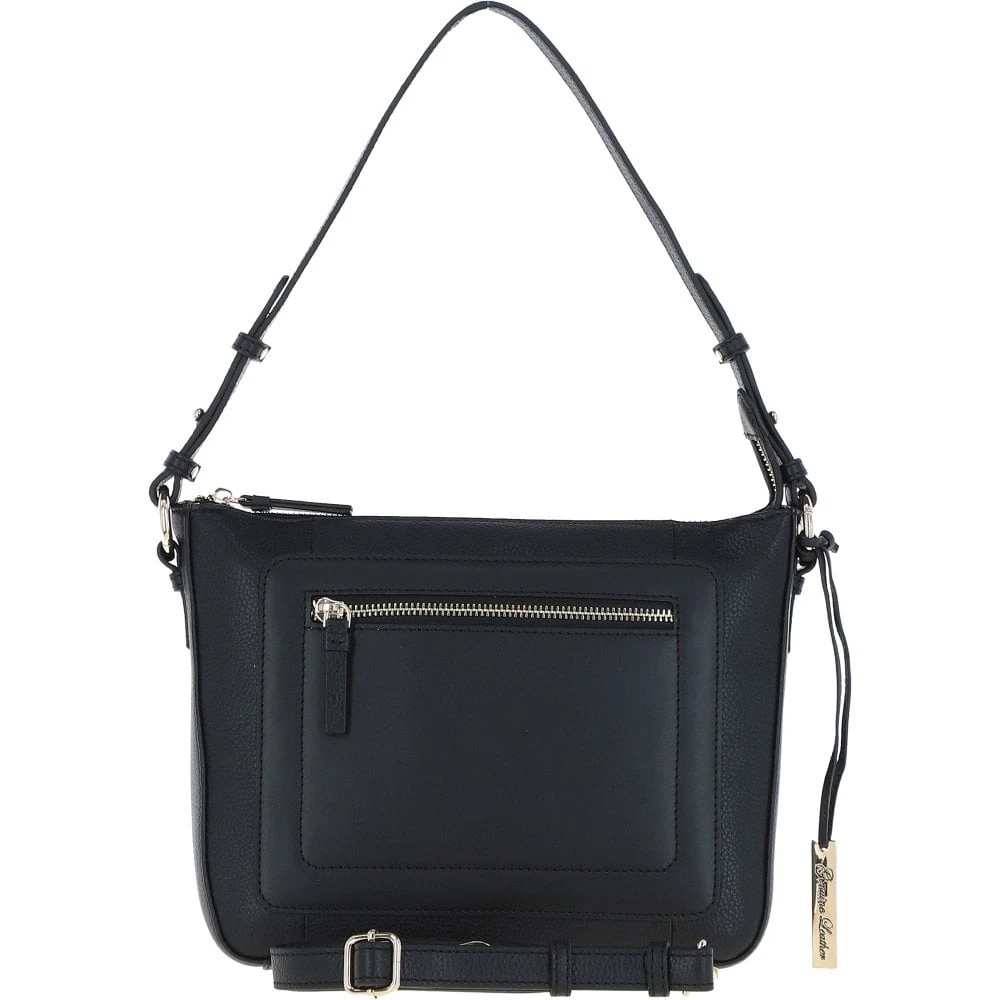Leather Shoulder Bag Black: Z-72