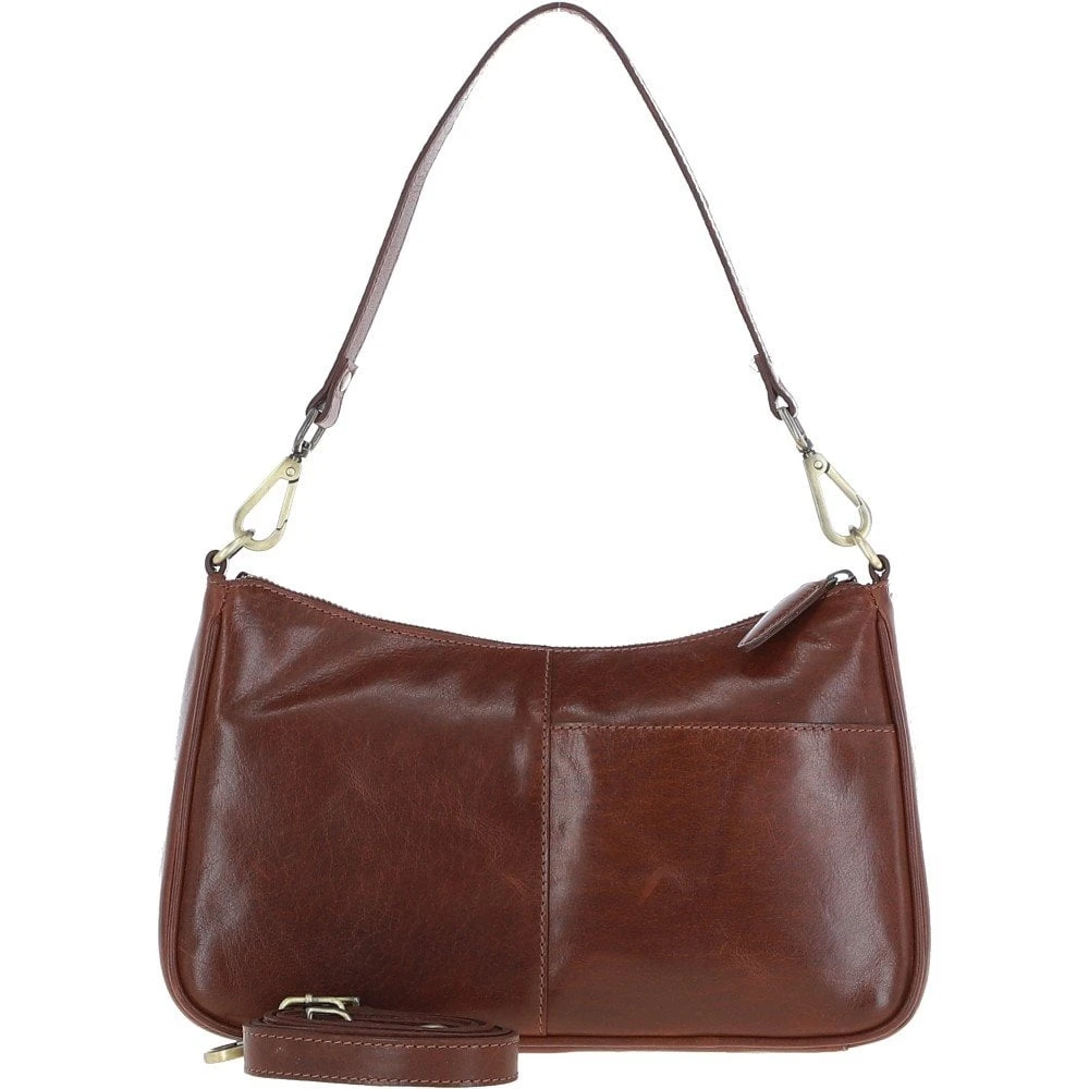 Leather Shoulder Bag Chestnut: T-84