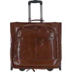 Leather Wheeled Suit Carrier Chestnut : 89149