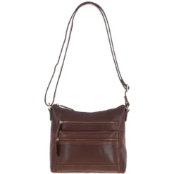 Medium Leather Shoulder Bag Chestnut: T-83