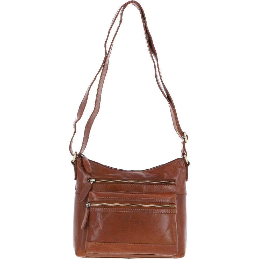 Medium Leather Shoulder Bag Honey: T-83