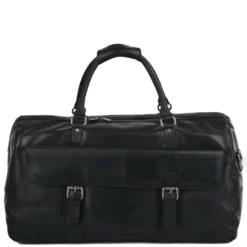 Mens Leather Travel Bag Black : Francis