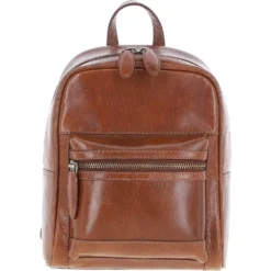Small Leather Backpack Honey: T-87