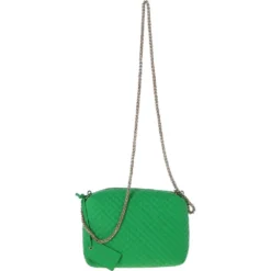 Small Quilted Leather Shoulder Chain Bag Green