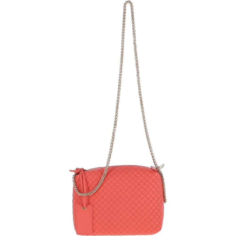 Small Quilted Leather Shoulder Chain Bag Salmon