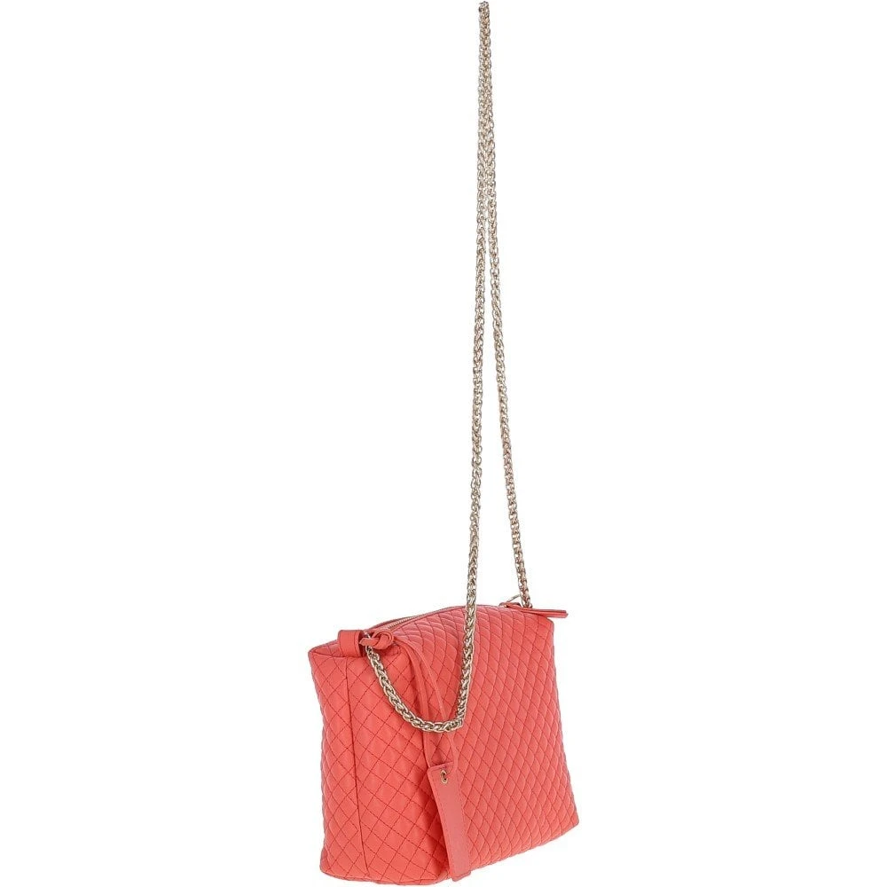 Small Quilted Leather Shoulder Chain Bag Salmon - Image 4