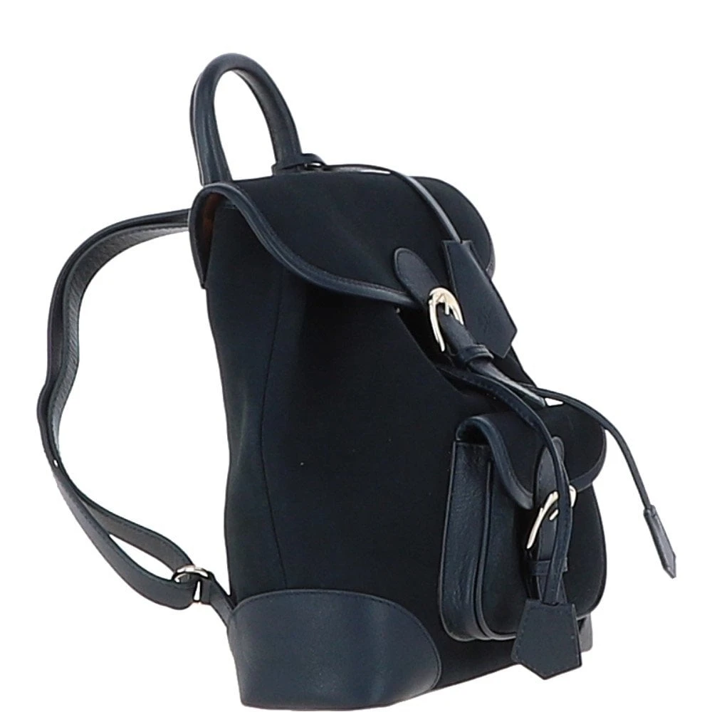 Suede And Leather Backpack Navy: S-16 - Image 5