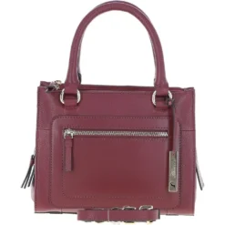 Three Section Leather Tote Shoulder Bag Wine: Z-73
