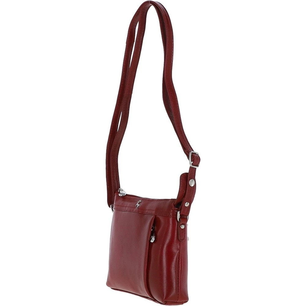 Vegetable Tanned Leather Cross Body Bag Red: 6052666 - Image 2