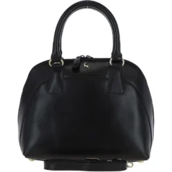 Womens Leather Tote Bag Black: V-30