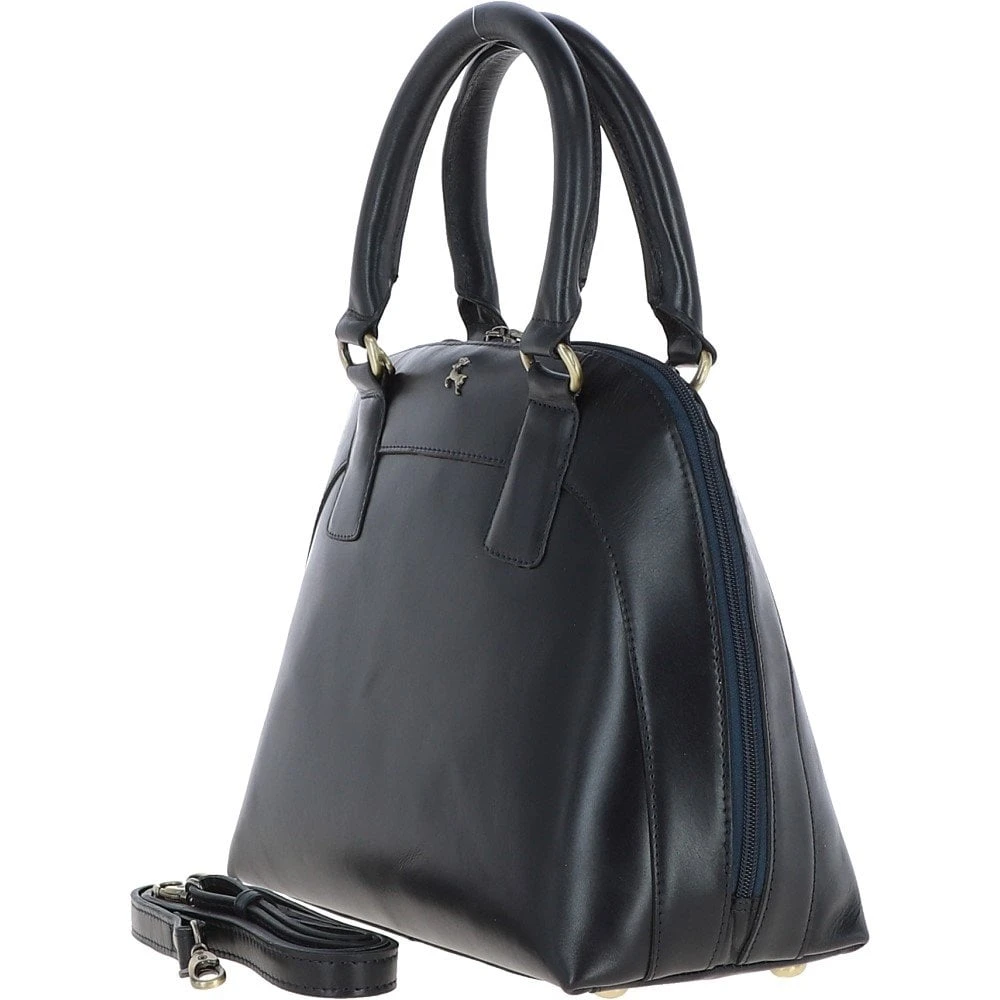 Womens Leather Tote Bag Navy: V-30 - Image 2
