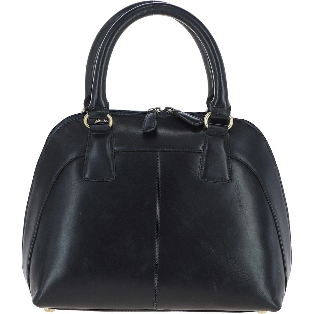 Womens Leather Tote Bag Navy: V-30 - Image 3