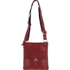 Womens Vintage Small Leather Shoulder Bag Red: G20