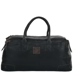 XLarge Leather Travel Holdall Black : 4556