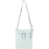 Zip Top Leather Cross Body Bag Ice Grey: SB Buckle