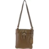 Zip Top Leather Cross Body Bag Olive: SB Buckle
