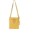 Zip Top Leather Cross Body Bag Yellow: SB Buckle