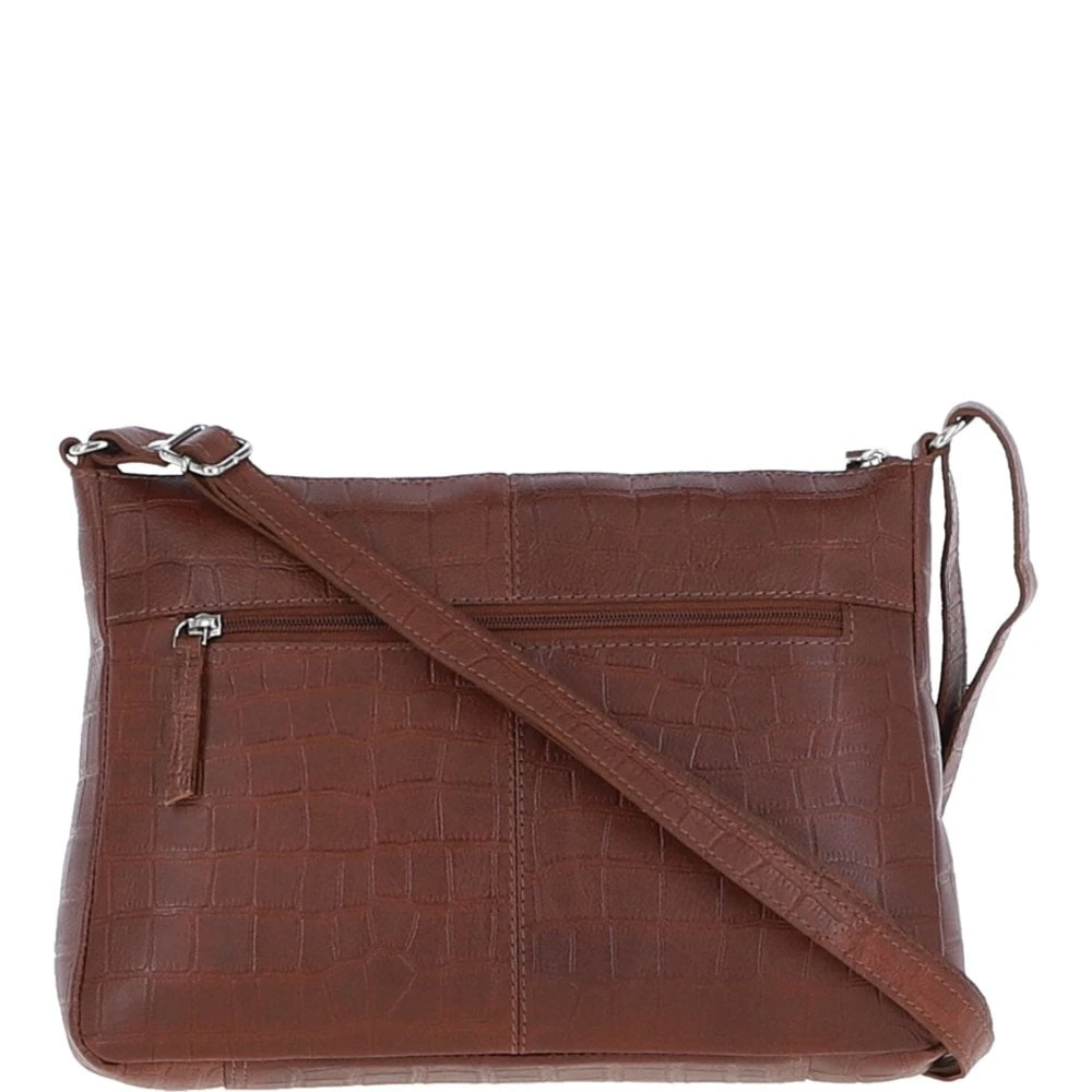 Bridge Croc Print Leather Shoulder Bag Cognac/croc: MC2 - Image 4